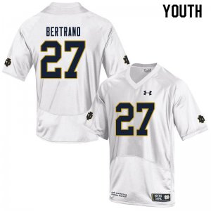 Notre Dame Fighting Irish Youth JD Bertrand #27 White Under Armour Authentic Stitched College NCAA Football Jersey AOH3399QX